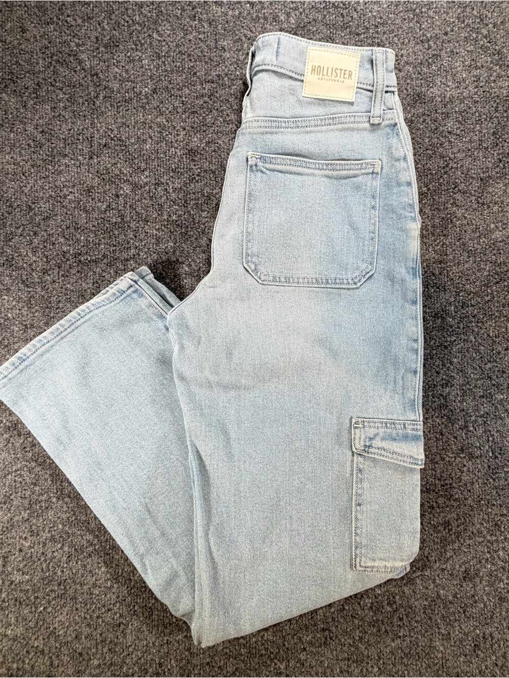 Hollister Jeans Womens 0 / 25 R Ultra High-Rise Dad Cargos Straight Fit Y2K
